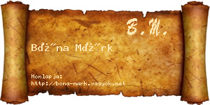 Bóna Márk névjegykártya